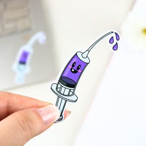 Cheerful Syringe Sticker | nursing sticker, medical sticker, nurse gift, nurse sticker, medicine, ifsi