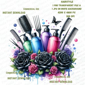 Hairstylist Png | Hair Hustler Png |  Hair Salon Png | Hairstylist Design | Sublimation Design | 1 Transparent PNG and 1 JPG files