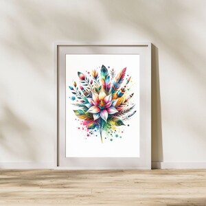 Acuarela Floral Clipart Descarga instantánea Uso comercial 2 JPG y 2 PNG transparente Diarios basura artesanales de alta resolución