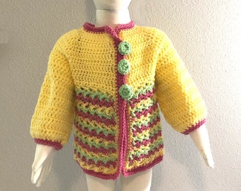 Loopy Loop Crocheted Sweater and Hat for 1-2 Year old