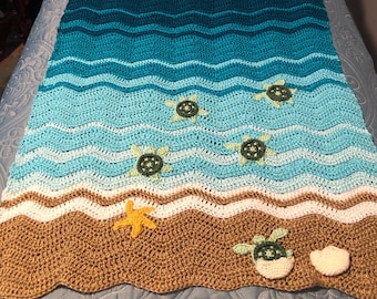 Baby Sea Turtle Doll/Lovey, Baby Blanket, Or Throw