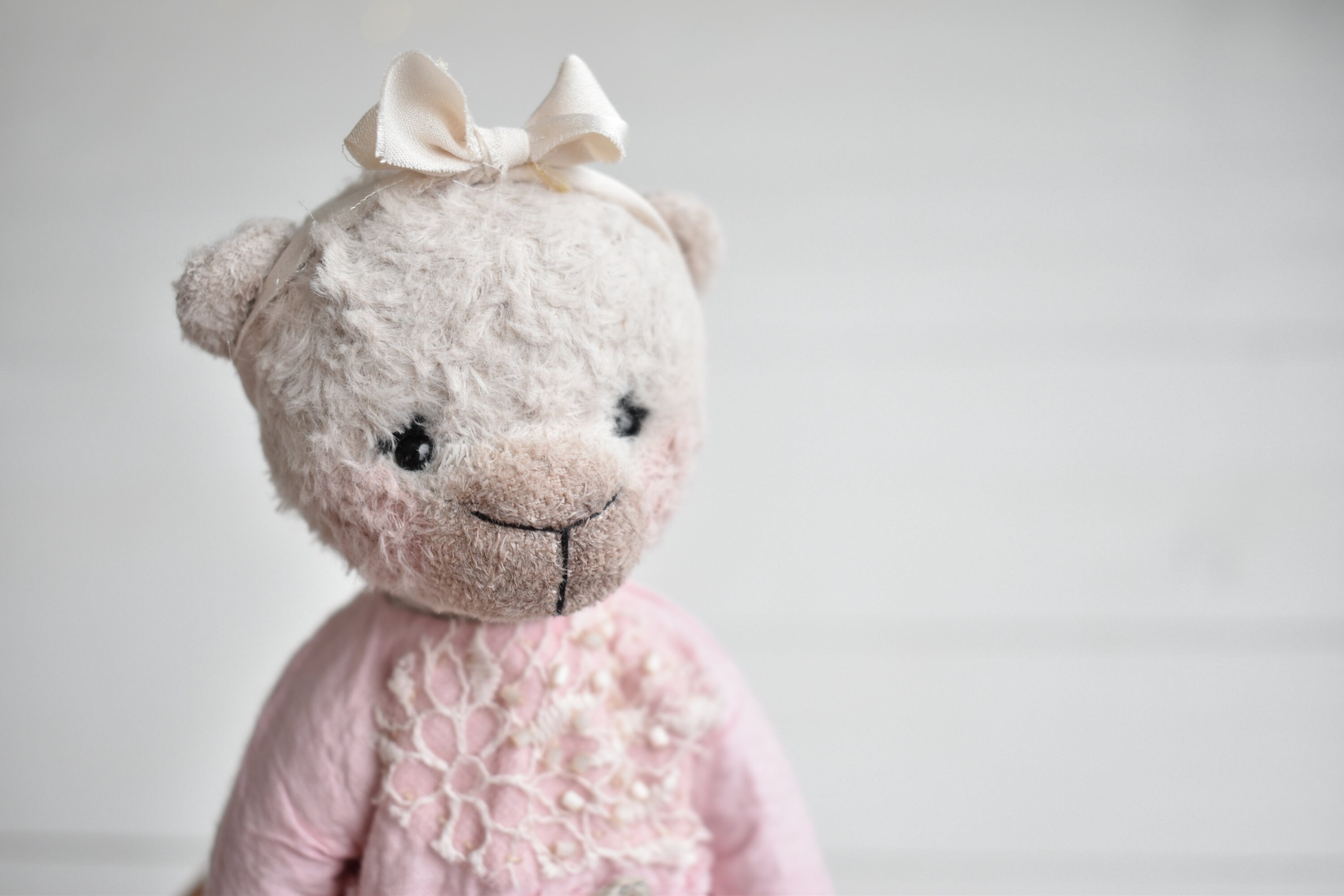 Pink teddy bear for nursery decor boho nursery decor girl Etsy
