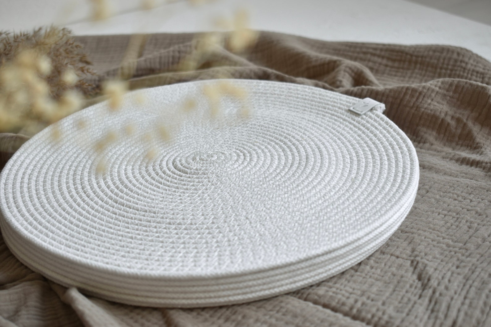 Set of 6 cotton rope placemats ivory colour 12 inch placemat Etsy