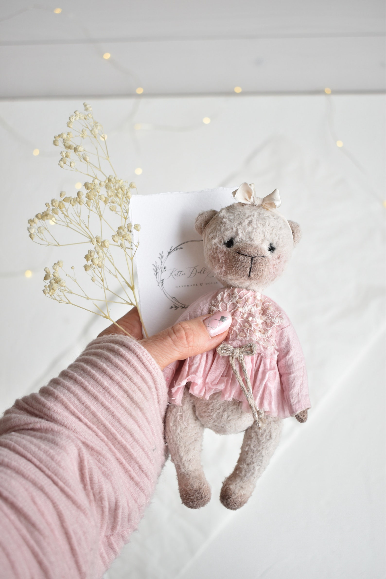 Pink teddy bear for nursery decor boho nursery decor girl Etsy
