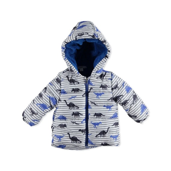 Baby toddlers padded hodded striped #blue grey Car