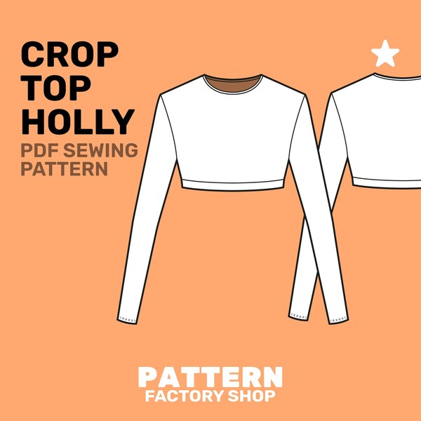 Long Sleeve Crop Etsy