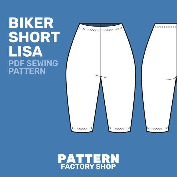 Patron de short de motard Lisa - Patron de couture PDF Biker Shorts - Tailles 34 -52