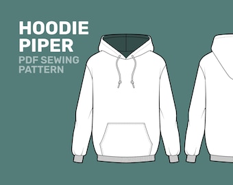 Hood Sweatshirt Piper PDF Sewing Pattern - Sizes S - XXL