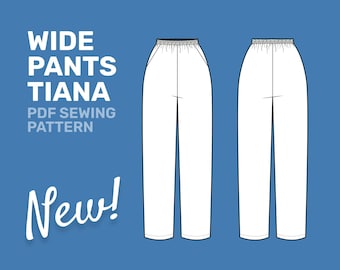 Wide Pants Tiana PDF Sewing Pattern - Sizes 34 -52