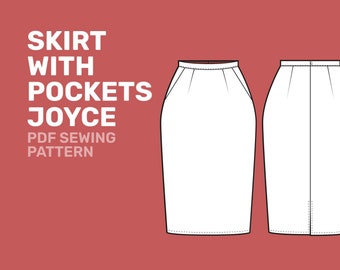 Pencil Skirt with Pockets Joyce - PDF Sewing Pattern - Sizes 34 - 52