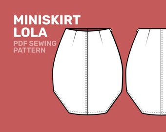 Slits Miniskirt Lola PDF Sewing Pattern - Sizes 34 - 52