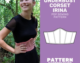 Irina onderbustcorset - Naaipatroon voor een onderbustcorset (PDF) - Maten 34-52