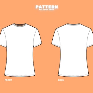 Basic Fitted T-Shirt Maddie long and short Sleeve PDF Sewing Pattern Sizes 34 52 image 2