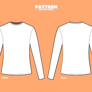 Basic Fitted T-Shirt Maddie long and short Sleeve PDF Sewing Pattern Sizes 34 52 image 3