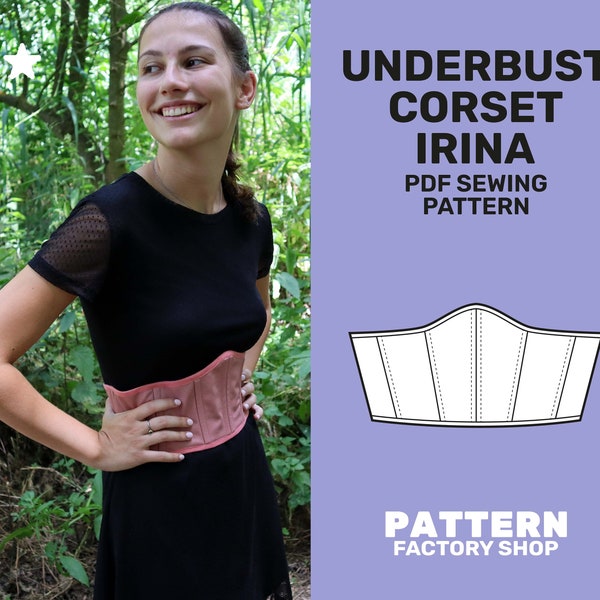 Underbust Corset Irina PDF Sewing Pattern - Sizes 34 -52