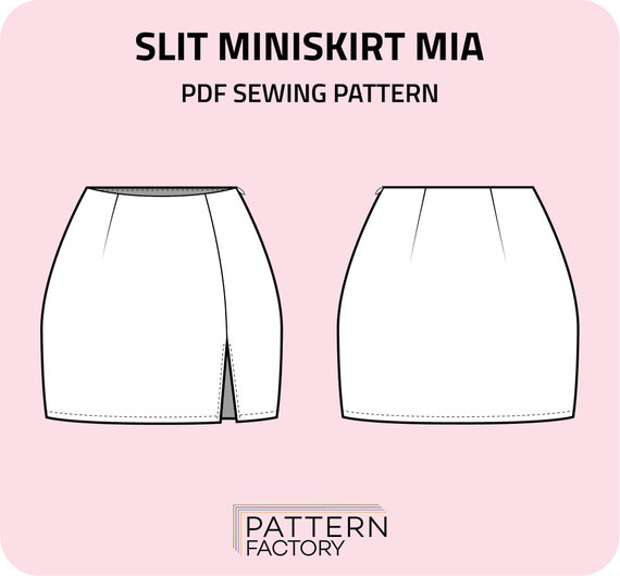 Slit Miniskirt Mia PDF Sewing Pattern Sizes 34 52 | Etsy