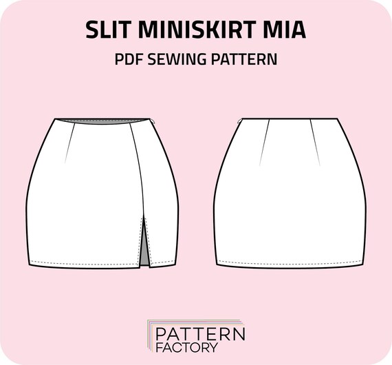 Slit Miniskirt Mia PDF Sewing Pattern Sizes 34 52 | Etsy