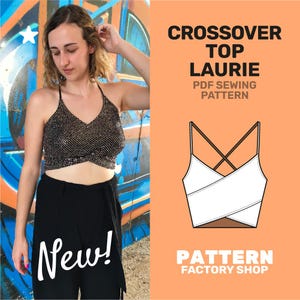 Crossover Top Laurie PDF Sewing Pattern - Sport Top - Sizes 34 -52
