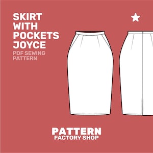 Pencil Skirt with Pockets Joyce - PDF Sewing Pattern - Sizes 34 - 52