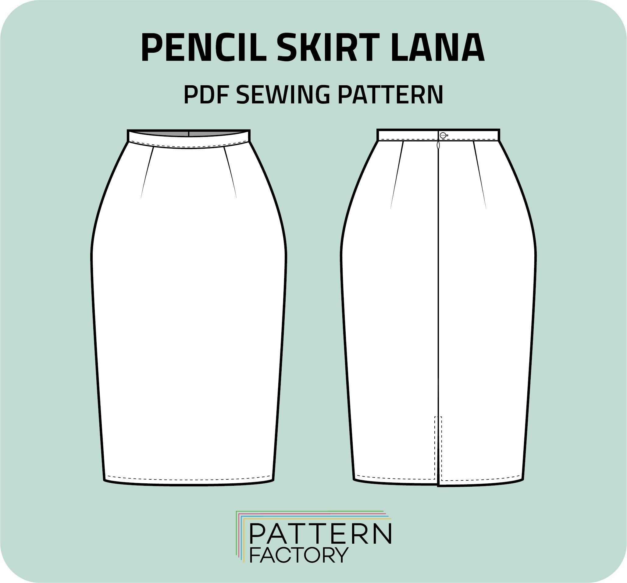 Pencil Skirt Lana PDF Sewing Pattern Sizes 34 52 - Etsy Canada