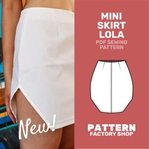 Slits Miniskirt Lola PDF Sewing Pattern - Sizes 34 - 52