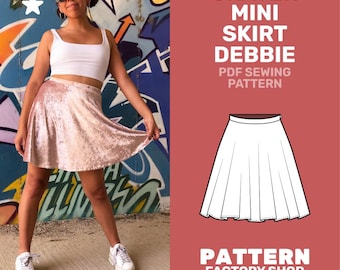 Skater minirok Debbie PDF naaipatroon - Maten 34 - 52