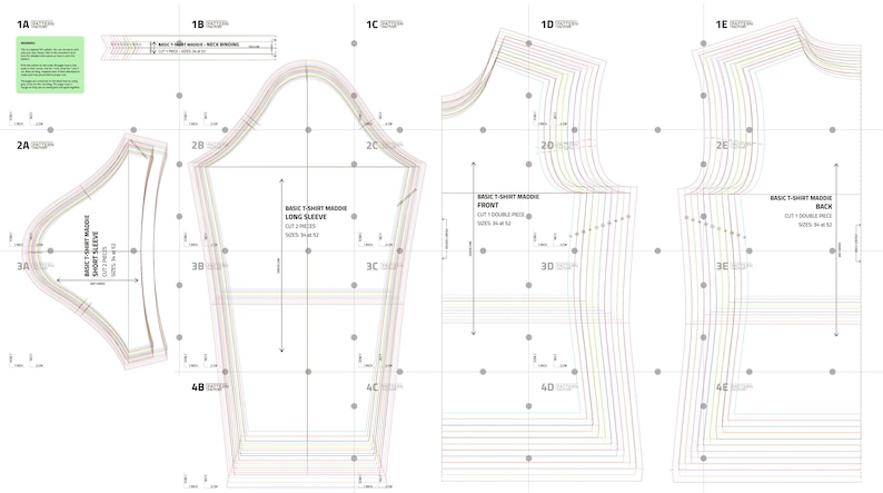 Basic Fitted T-Shirt Maddie long and short Sleeve PDF Sewing Pattern Sizes 34 52 image 7