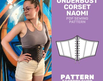 Naomi onderbustcorset - Naaipatroon voor een onderbustcorset (PDF) - Maten 34-52