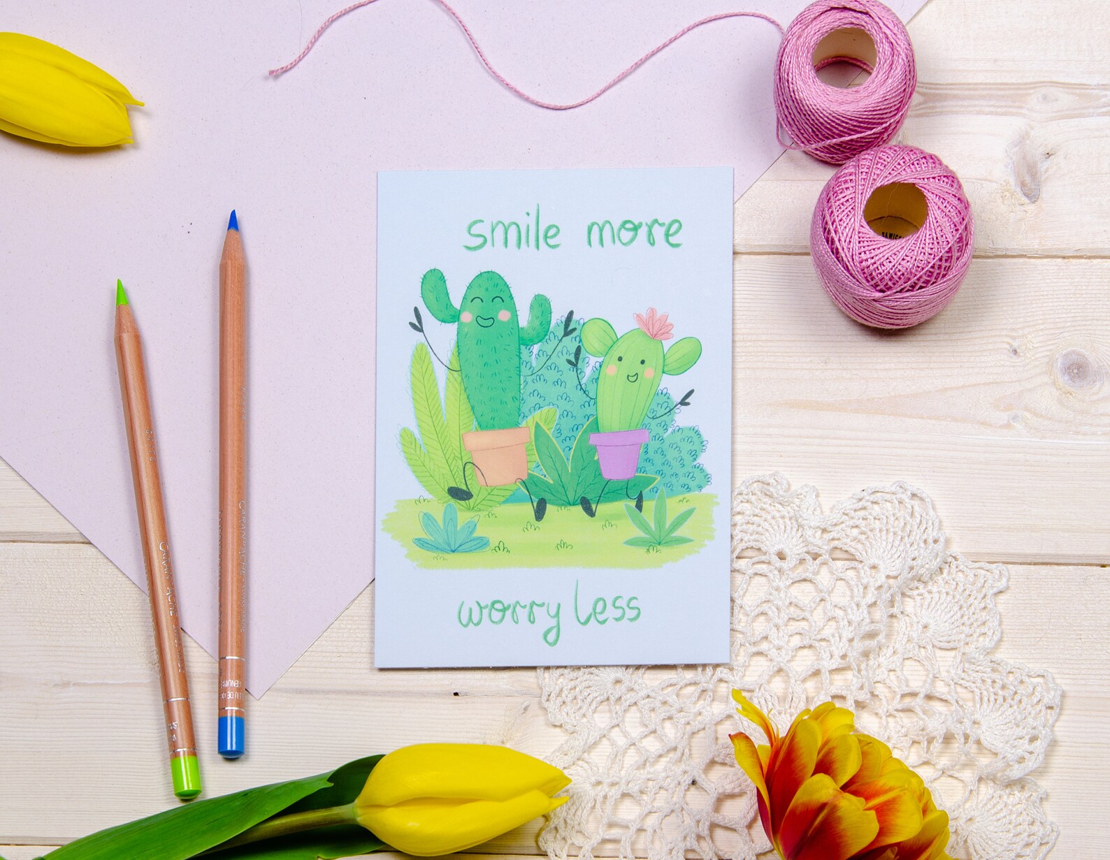Happy Stationery Card Life Motto Cute Little Stationery Etsy