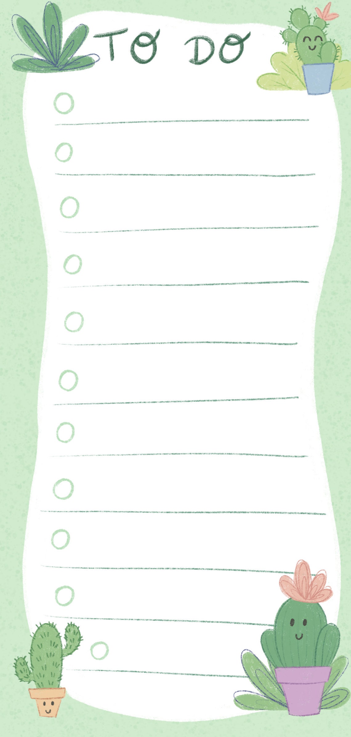  cute to do list notepad kawaii cactus chore list daily to do etsy