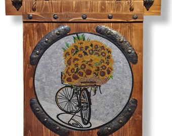 Sunflower bike "Mosaic wall art".