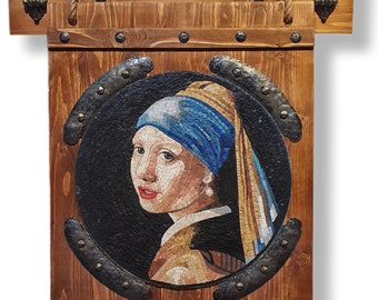 The girl with pearl earring "Mosaic wall art".