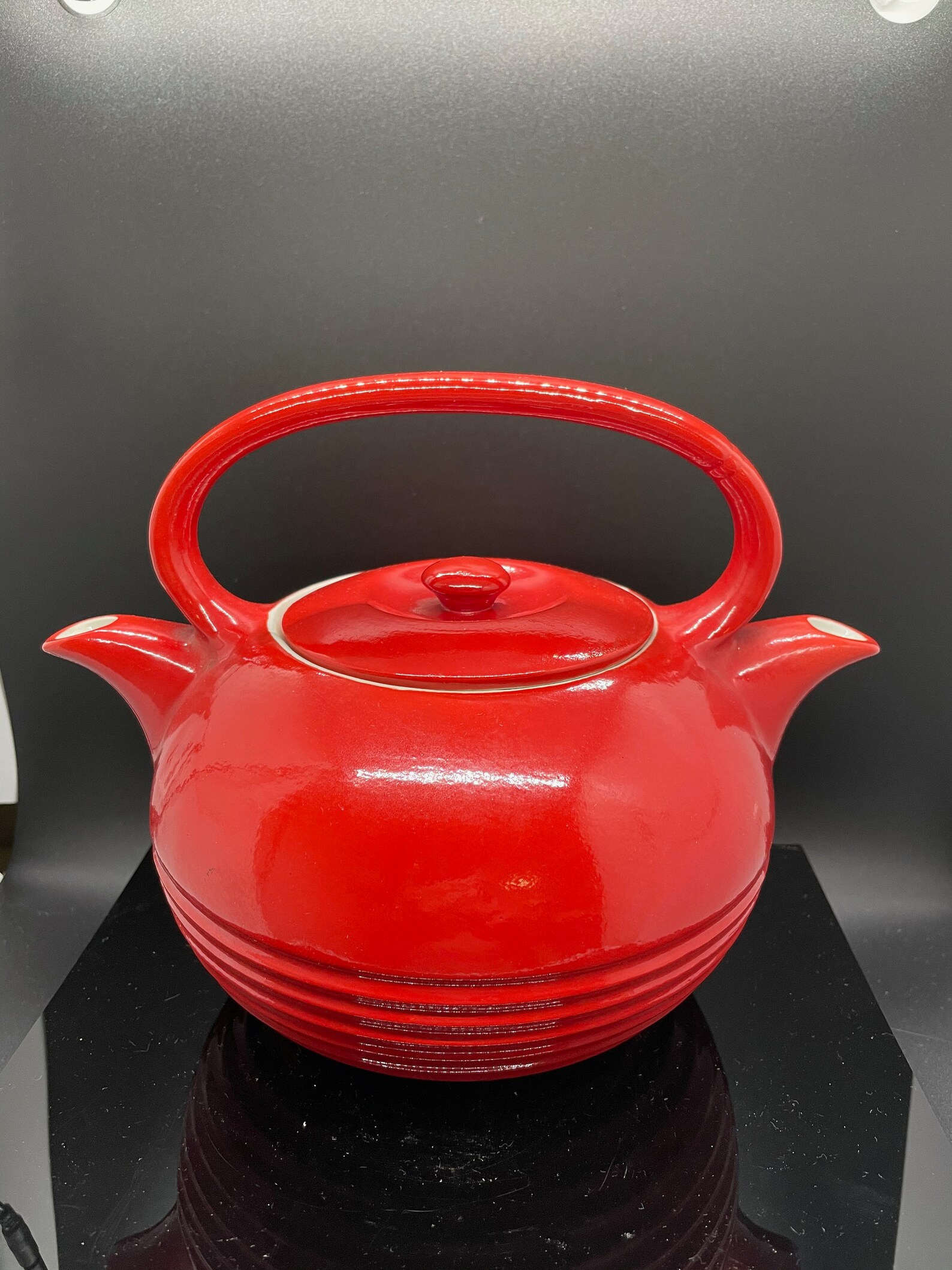 Art Deco Twin Spout Teapot by Hall China 1940's Teamster Etsy