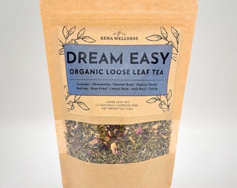 Loose Leaf Sleep Tea 2oz Organic Herbal Tea Relaxing Tea Natural Sleep Aid Bedtime Tea Nighttime Deep Sleep Tea Relaxation Tea Insomnia Tea