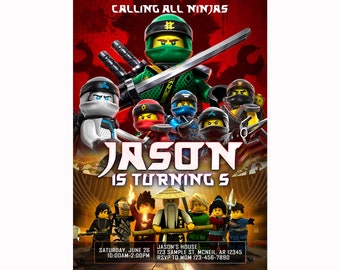 Ninjago Invitations Etsy Ninjago Invitations Etsy