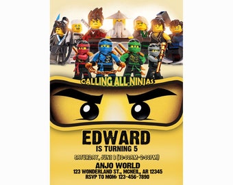 Ninjago Invitation Etsy Ninjago Invitation Etsy
