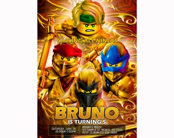 Ninjago Invitation Etsy Ninjago Invitation Etsy