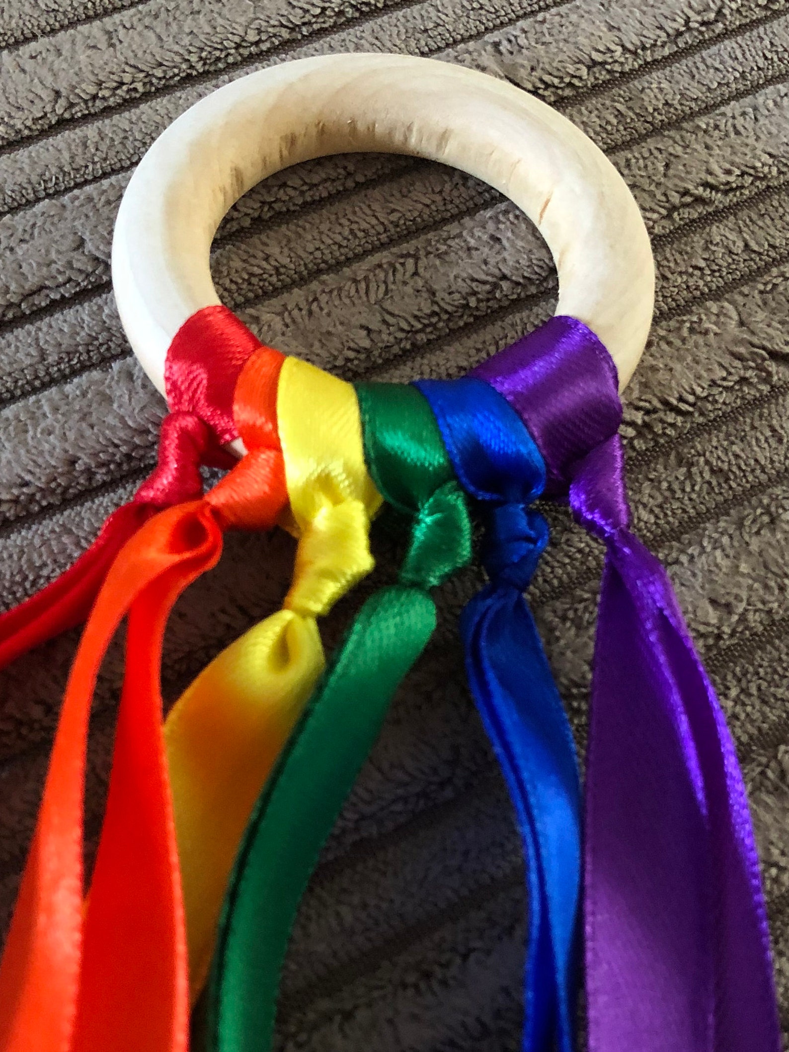 Rainbow Sensory Dance Ribbon Ring Etsy