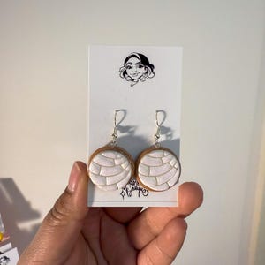 White Concha Pan Dulce Earrings