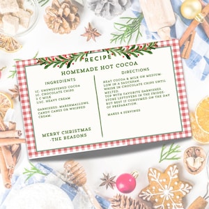 Modelo de cartão de receita para impressão de Natal/feriado