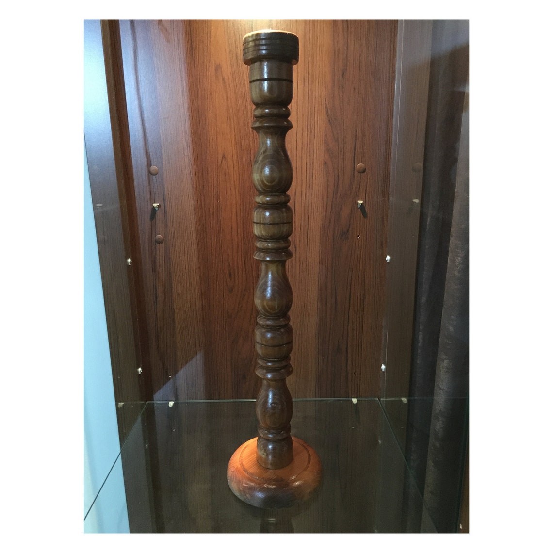 25.5'' tall floor standing rustic wooden candle holder Etsy