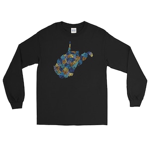WV Counties — Long Sleeve | t-shirt | Counties | WV | West Virginia | Design | shirt | Mens | Womens | Unisex