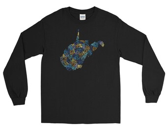 WV Counties — Long Sleeve | t-shirt | Counties | WV | West Virginia | Design | shirt | Mens | Womens | Unisex