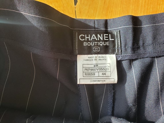 Vintage Chanel Boutique Pinstripe Narrow Leg Pants - image 3