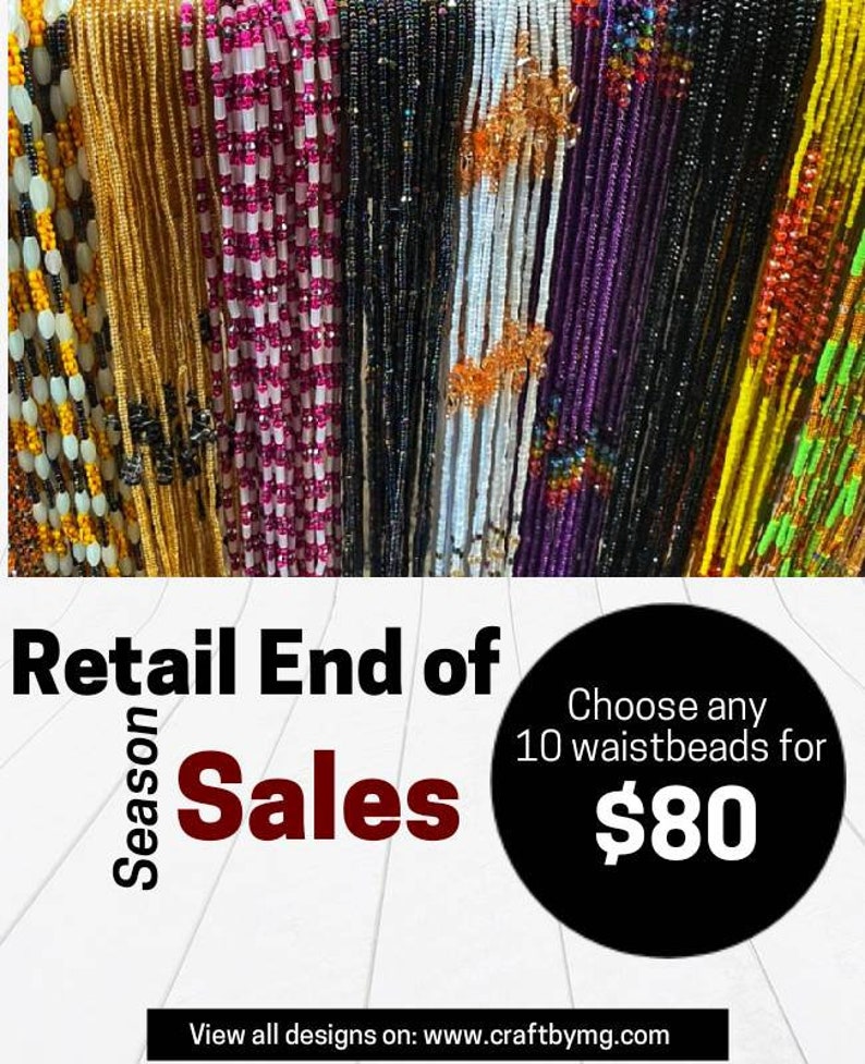 Waistbeads Special price Single Strands. Crystal#39;s any Super sale Choose Seedbeads
