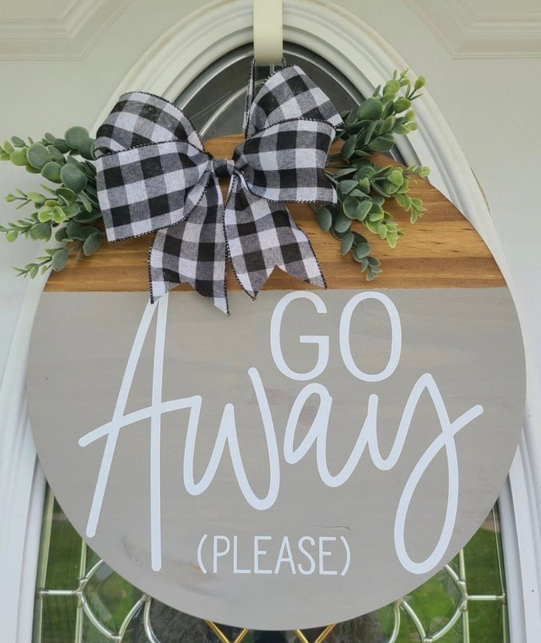 Go Away Front Door Sign | Go Away Door Hanger | Go Away Please Sign ...