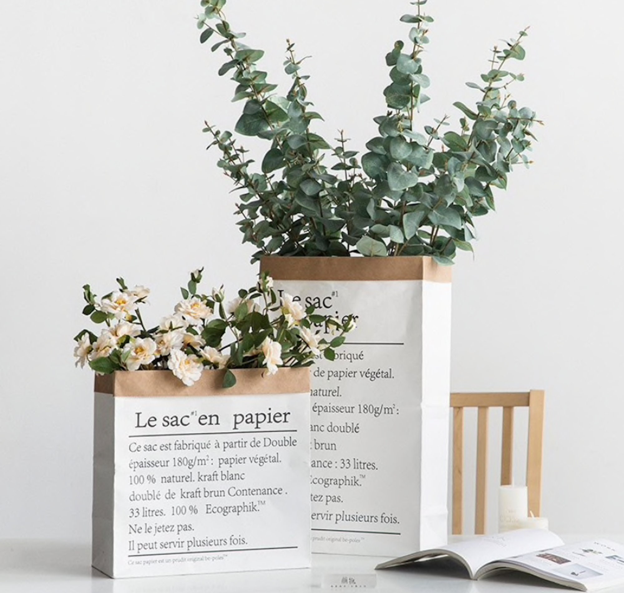 Vases Craft Déco, Lot de 4 Cache-Pot, Réutilisable, Pour Ranger, Organiser et Décorer Façon Durable