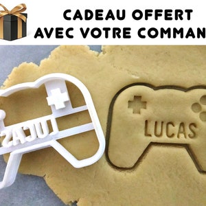 Custom Cookie Cutter, First Name, Dishwasher Compatible! 1 MINI BRUSH OFFERED, Gamepad, Designed and manufactured in France