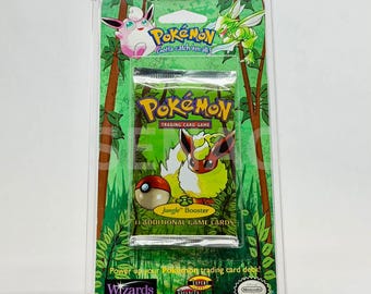 WOTC Pokemon Blister Pack Acrylic Case with Stand | Vintage Pokemon Card Display Protector | Sealed Long Stem Blister Storage Stand