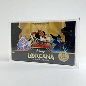 lorcana booster box protector EVORETRO Display Case Compatible for (1 Pack) our case is designed to accommodate a variety of collectibles Lorcana Booster Box Acrylic Display